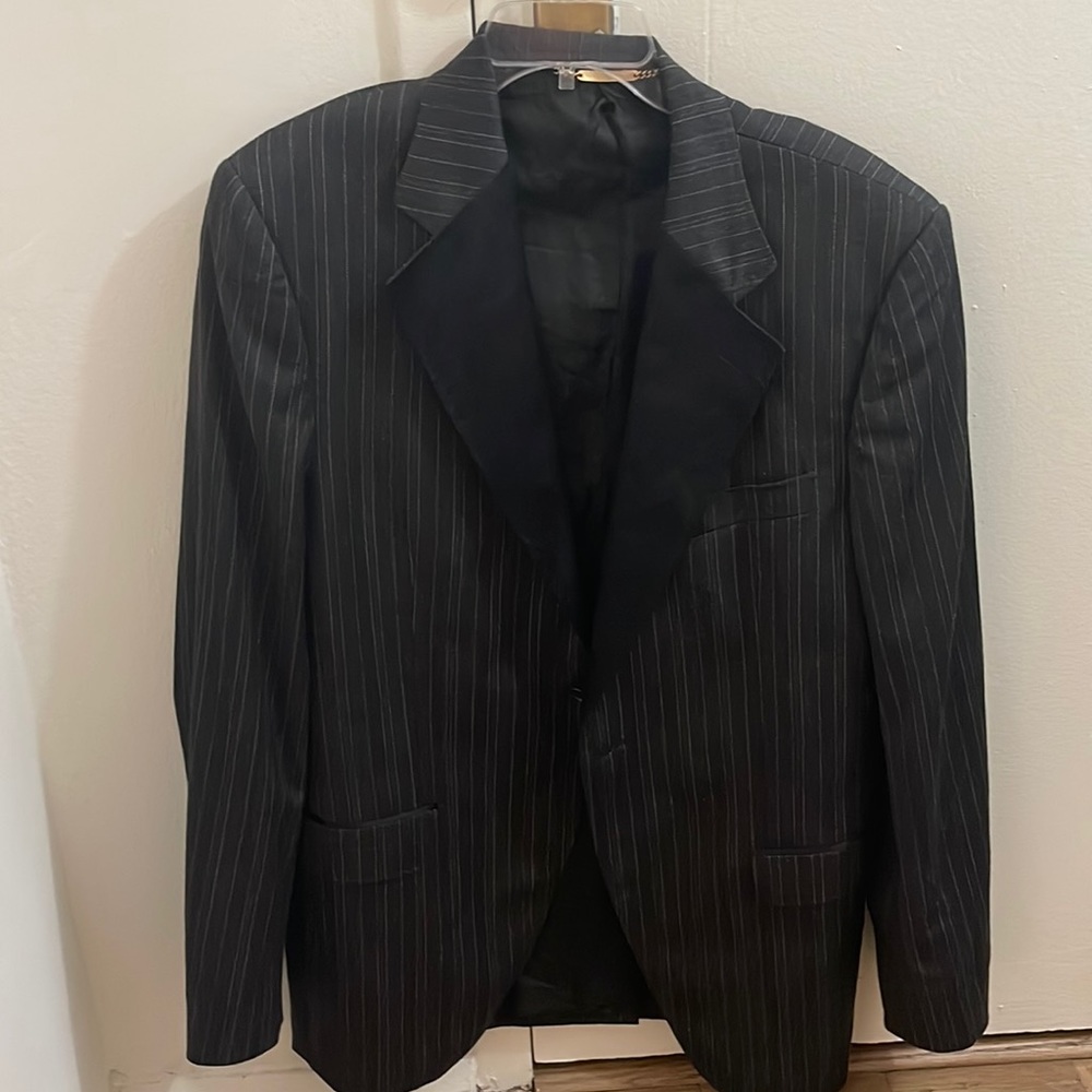 Dolce and Gabbana tuxedo blazer men’s size us 42 grey pinstripes vintage